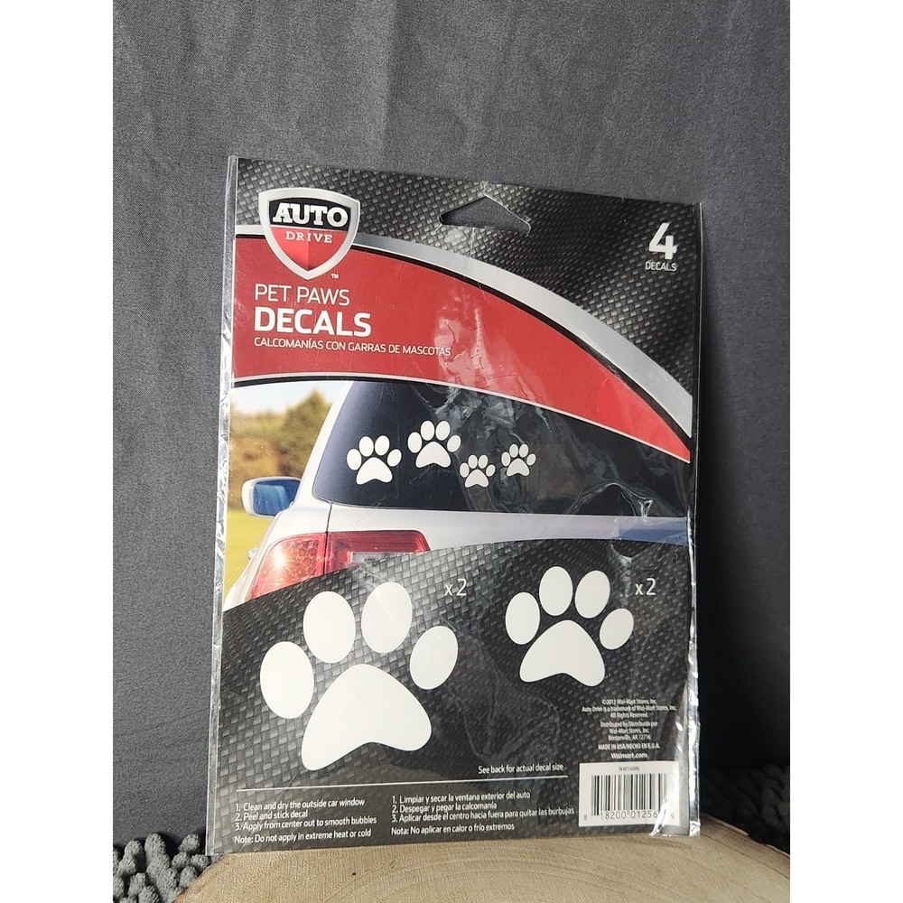 Pet Paw Prints 4 Pk‎ Cat Dog Kitten Puppy Vinyl Decal Car Window Bumper Sticker